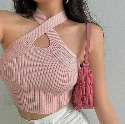 Tanktop Oberteil mit rippenmuster für Frauen