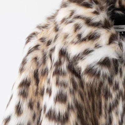 Virale Kunstpelz Jacke im Hellen Leopardenmuster