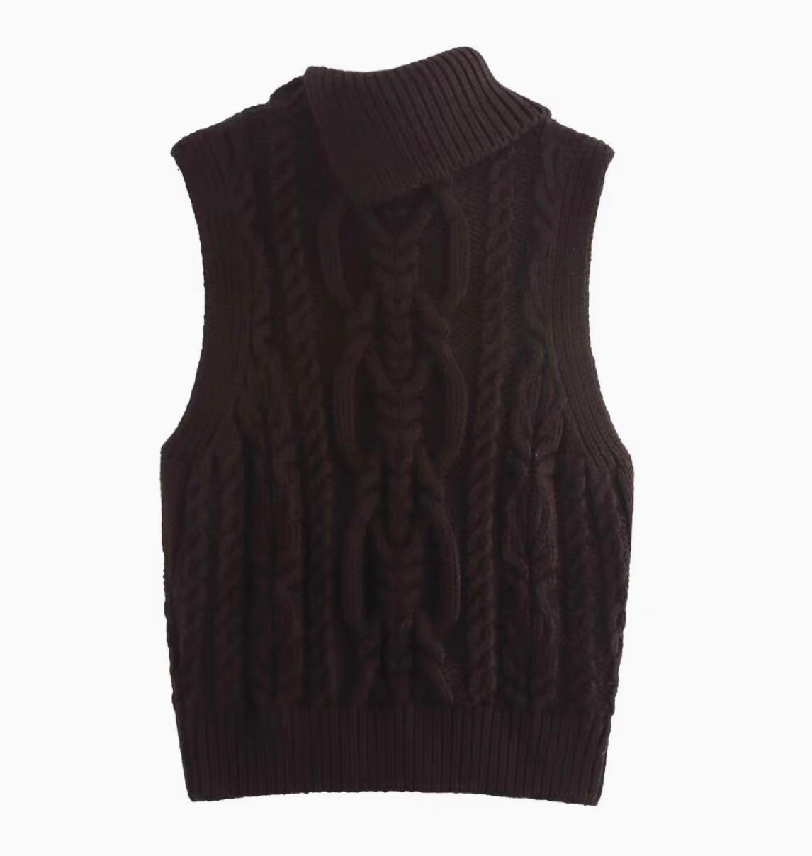 Ärmelloser Rollkragenpullover mit Muster für Frauen