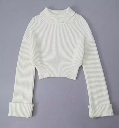 cropped Rollkragenpullover für Frauen