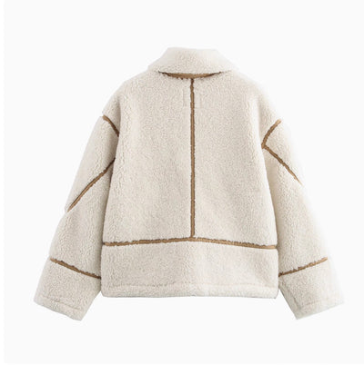 Plüschjacke mit Fell für Damen