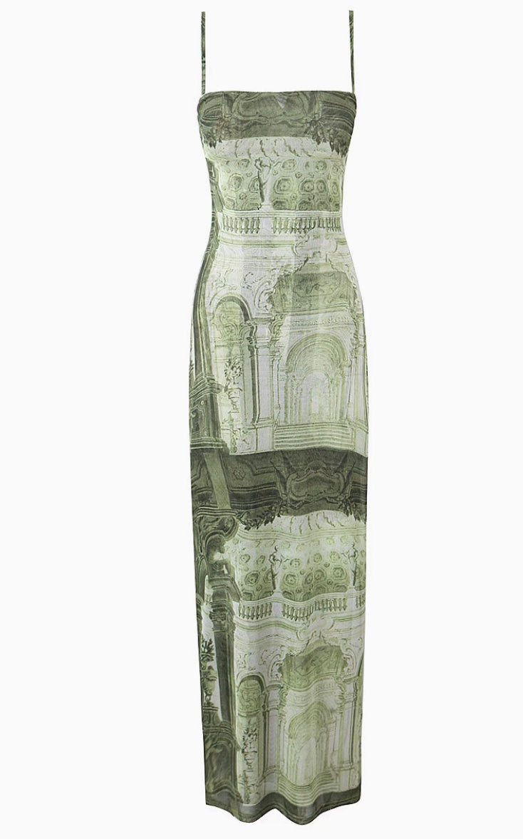 Elegantes Kleid mit französischen Barock Muster für Frauen