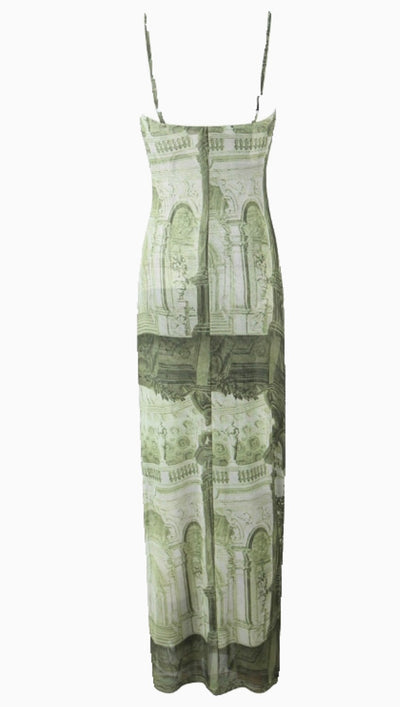 Elegantes Kleid mit französischen Barock Muster für Frauen