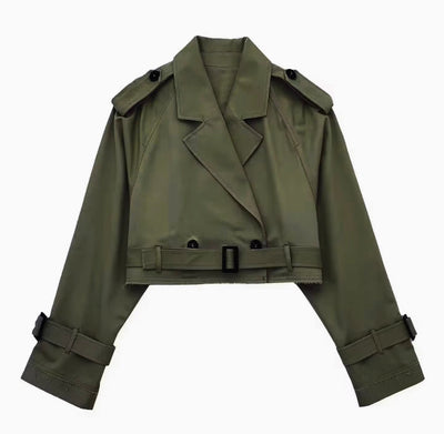 Cropped Trenchcoat Übergangsjacke für Frauen