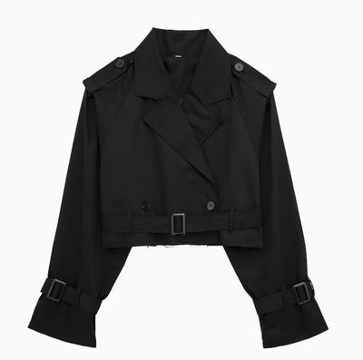 Cropped Trenchcoat Übergangsjacke für Frauen