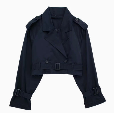 Cropped Trenchcoat Übergangsjacke für Frauen