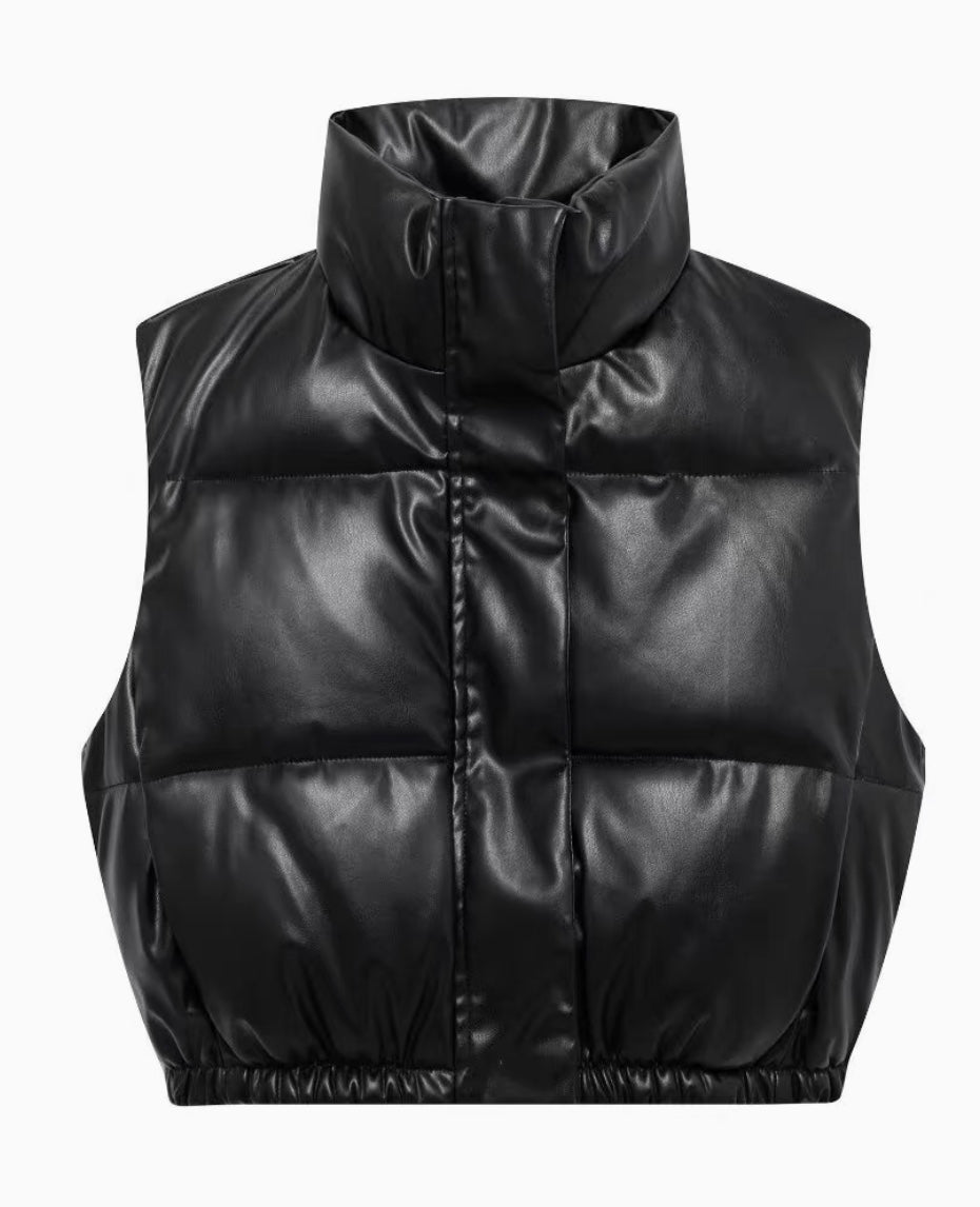 Puffer Lederweste für Frauen