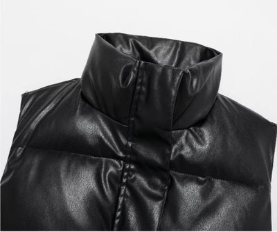 Puffer Lederweste für Frauen