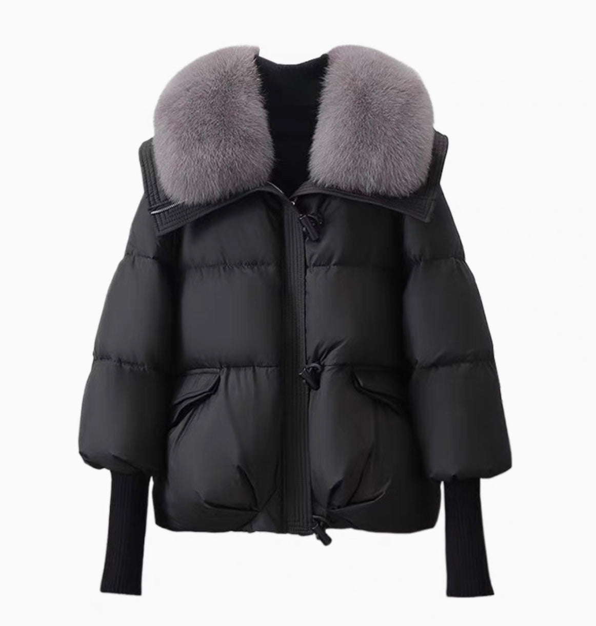 Glamoursöe Puffer Steppjacke mit Kunstpelz für Frauen