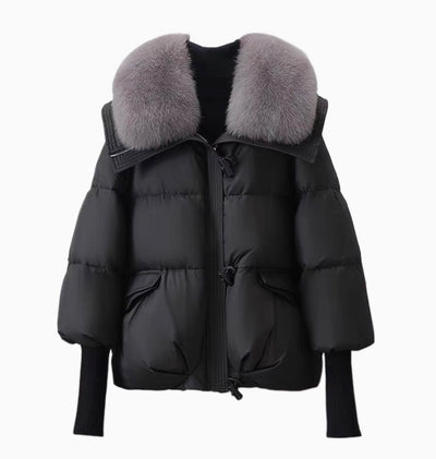 Glamoursöe Puffer Steppjacke mit Kunstpelz für Frauen