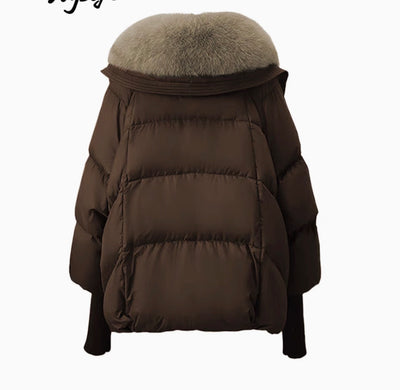 Glamoursöe Puffer Steppjacke mit Kunstpelz für Frauen