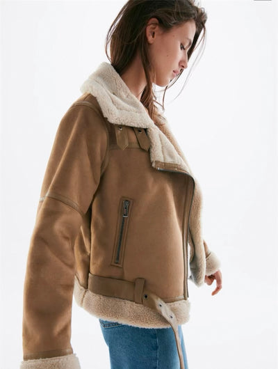 Pilotenjacke aus Wildleder für Damen