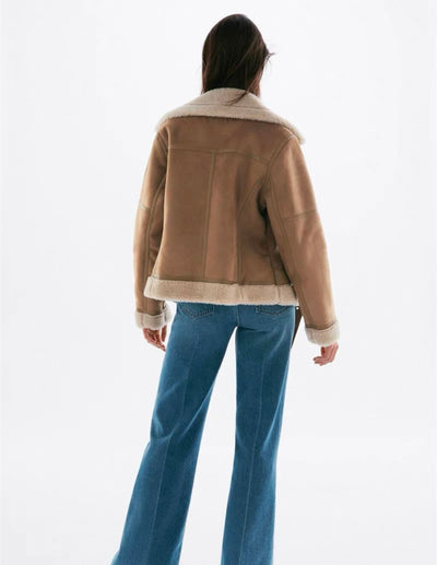 Pilotenjacke aus Wildleder für Damen