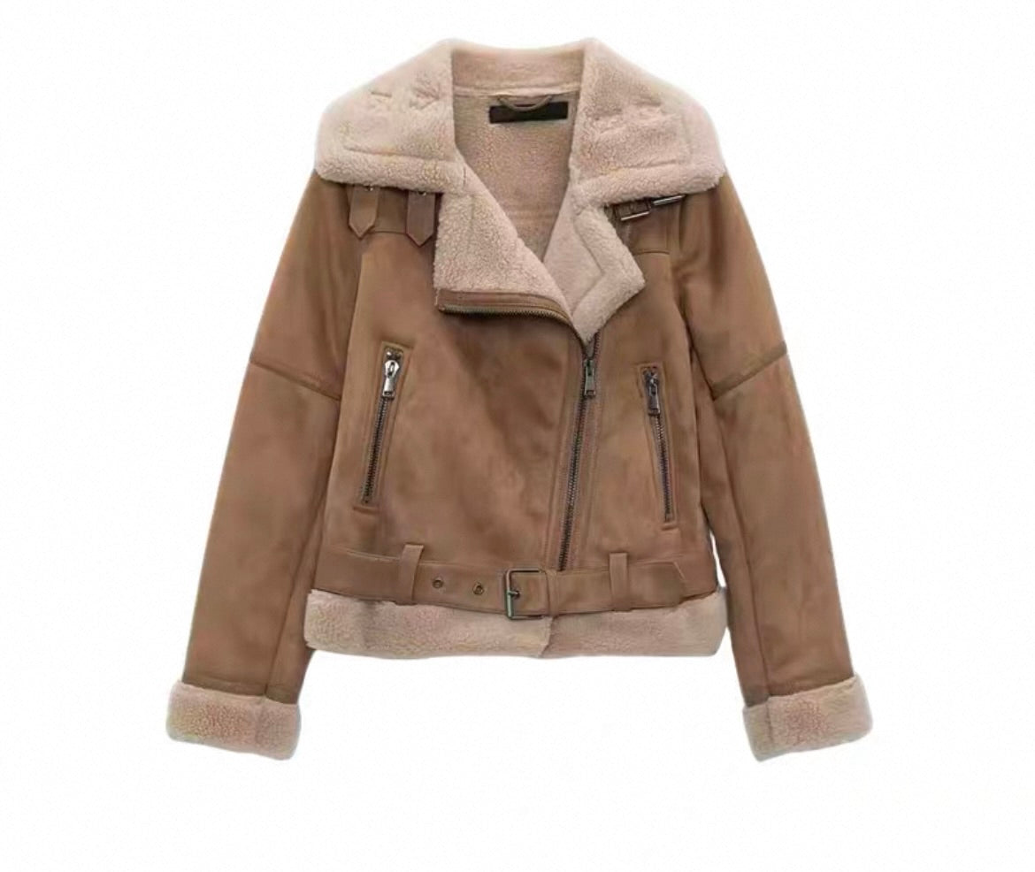 Pilotenjacke aus Wildleder für Damen