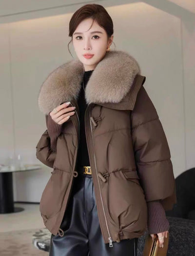 Glamoursöe Puffer Steppjacke mit Kunstpelz für Frauen