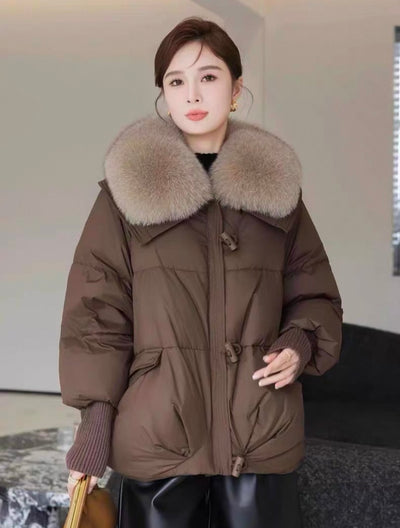 Glamoursöe Puffer Steppjacke mit Kunstpelz für Frauen
