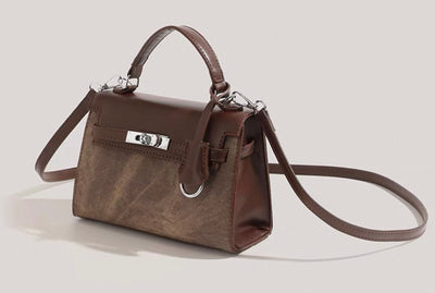 Eckige Leder Umhängetasche für Frauen