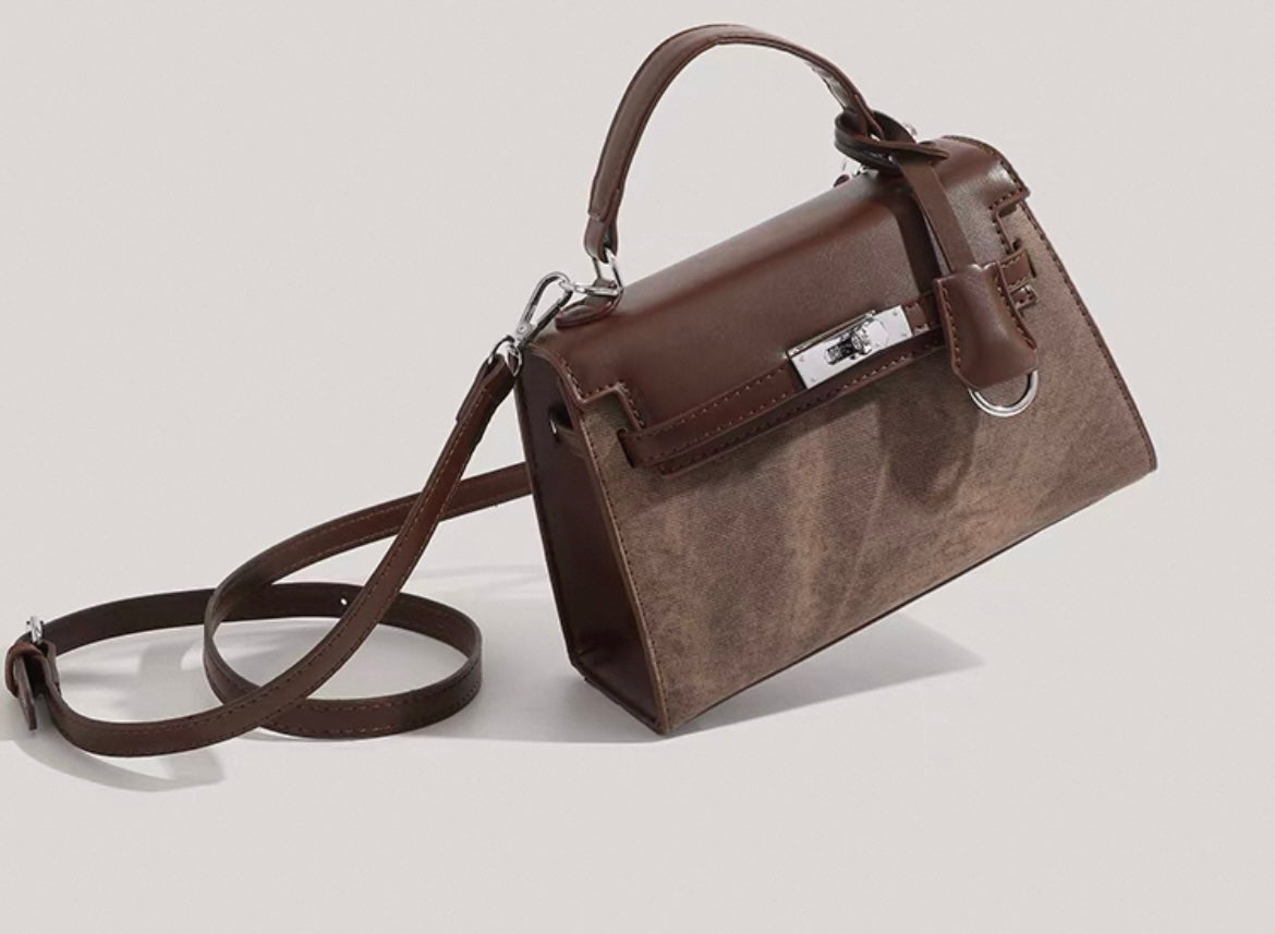 Eckige Leder Umhängetasche für Frauen