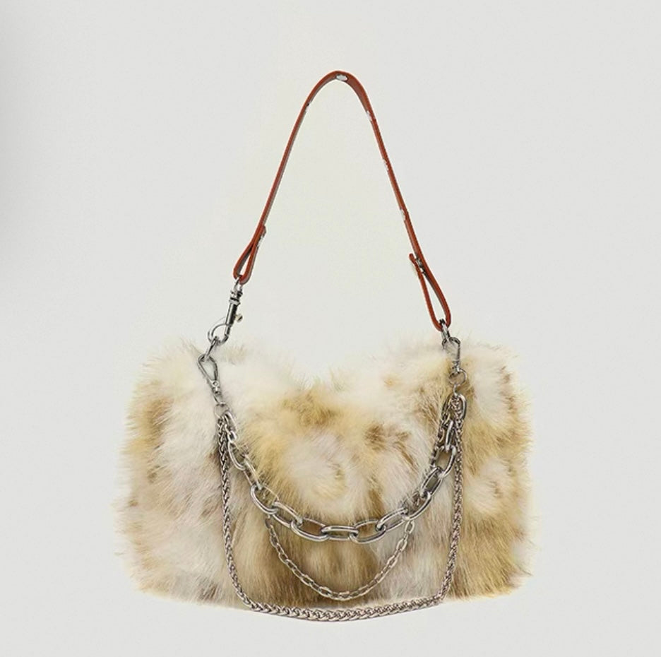 Flauschige Handtasche mit Fell Optik  für Frauen