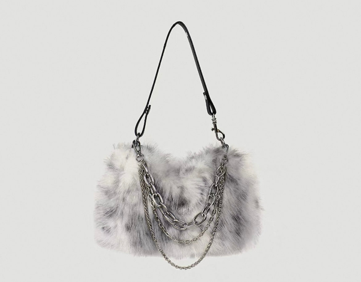 Flauschige Handtasche mit Fell Optik  für Frauen