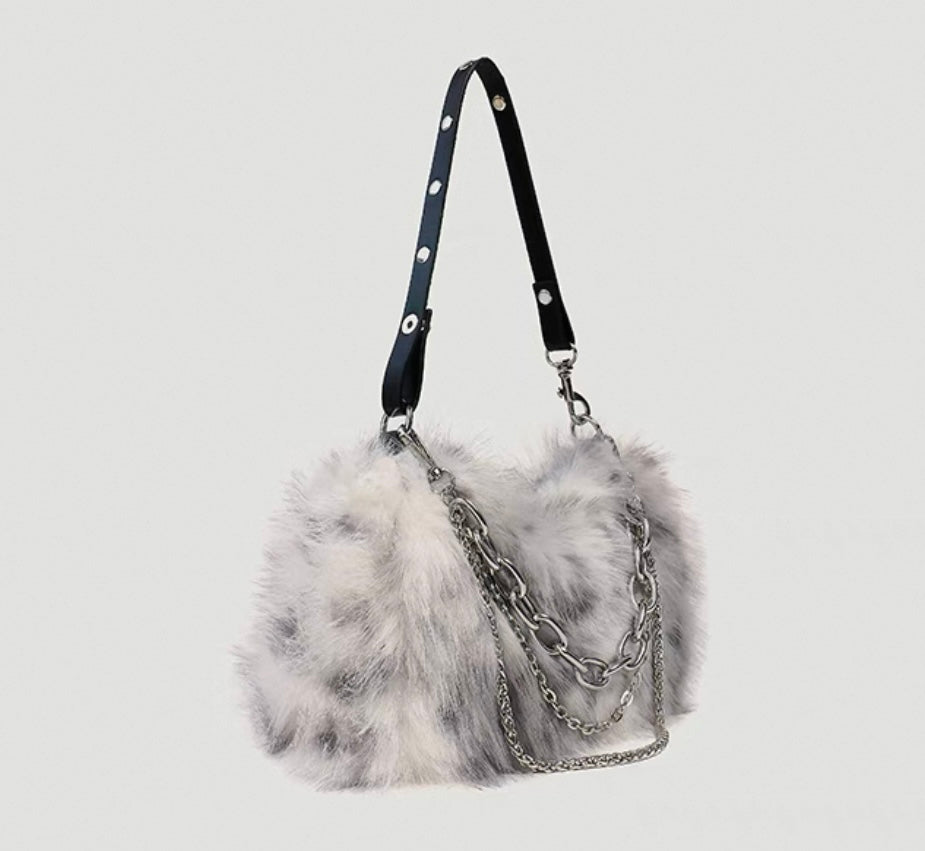 Flauschige Handtasche mit Fell Optik  für Frauen