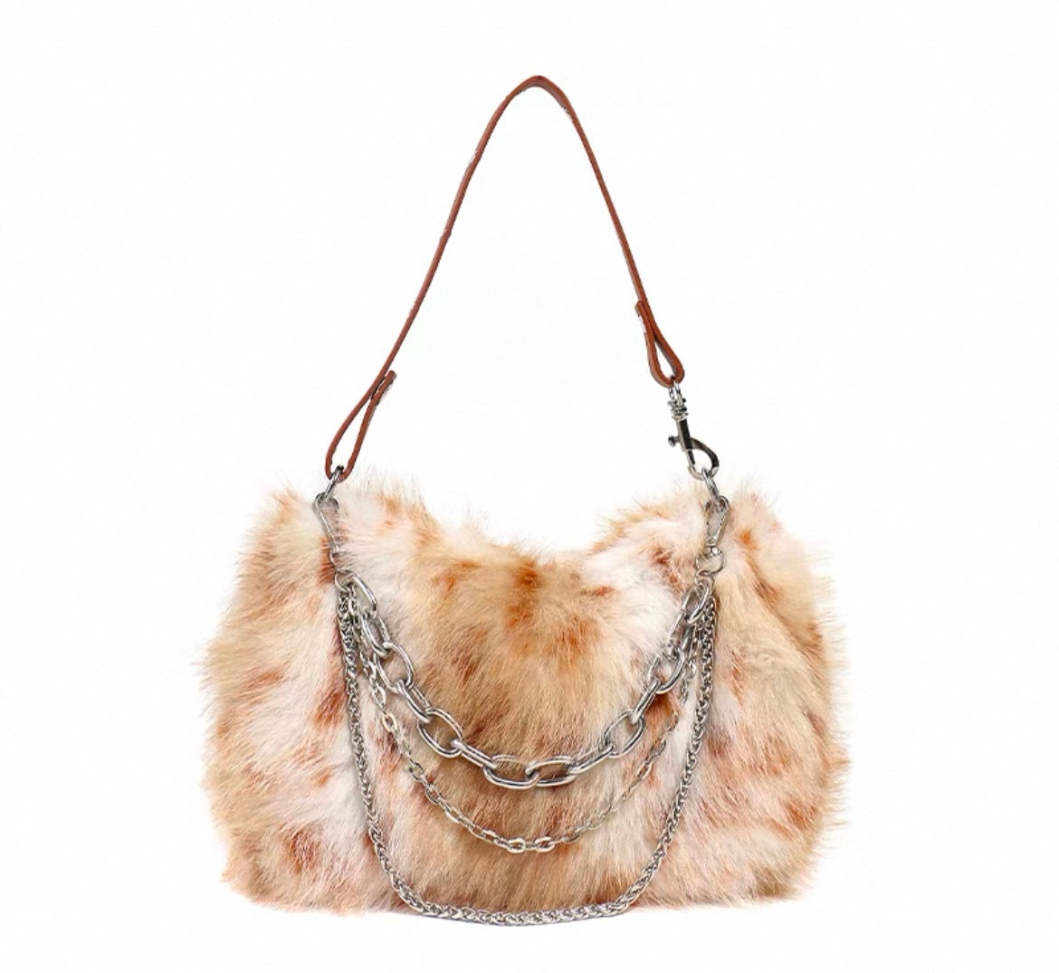 Flauschige Handtasche mit Fell Optik  für Frauen