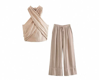 Gekreuzetes Nacken Crop Top für Damen