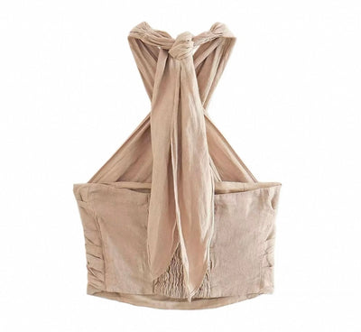 Gekreuzetes Nacken Crop Top für Damen