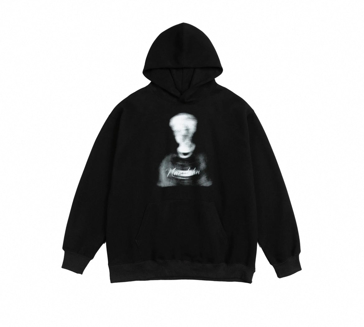 Oversize Kapuzenpullover  mit verblaßtem Motiv