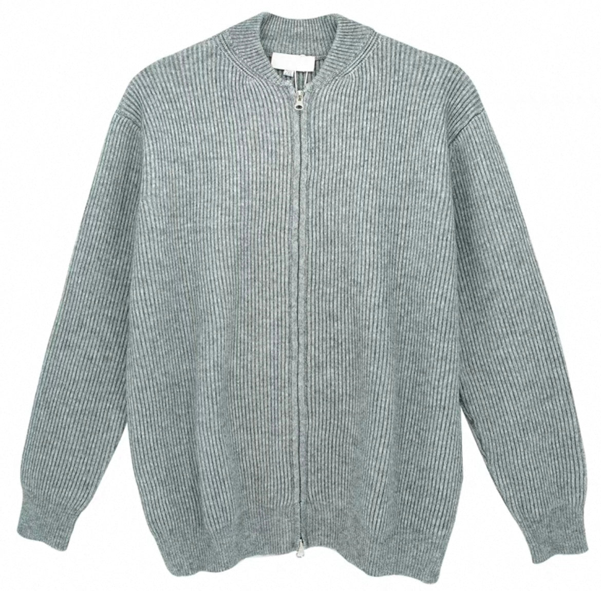 Dünne Feinstrickjacke ohne Kragen im Rippenstil  für Herren