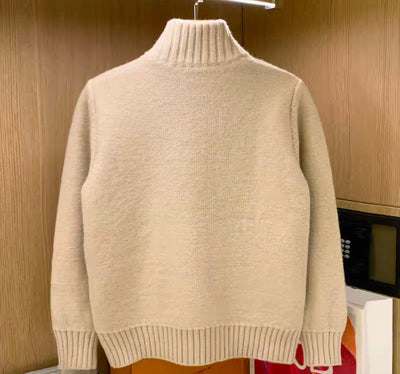 Dicke Strickjacke mit Zopfmuster und Reißverschluss für Herren