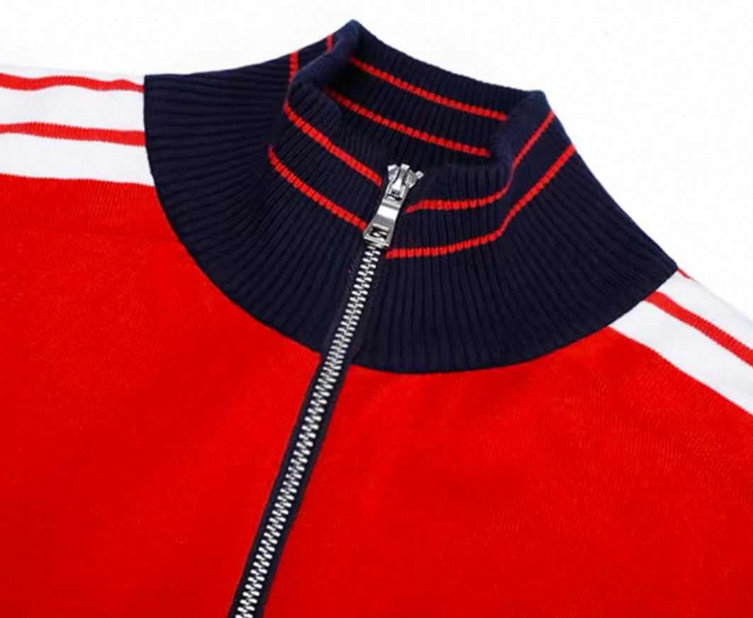 Strickjacke mit Reißverschluss und Stehkragen für Herren