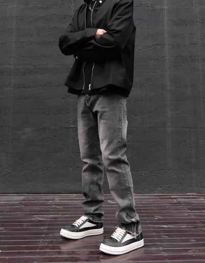 Straight Fit Jeans mit Ankle Zip für Herren