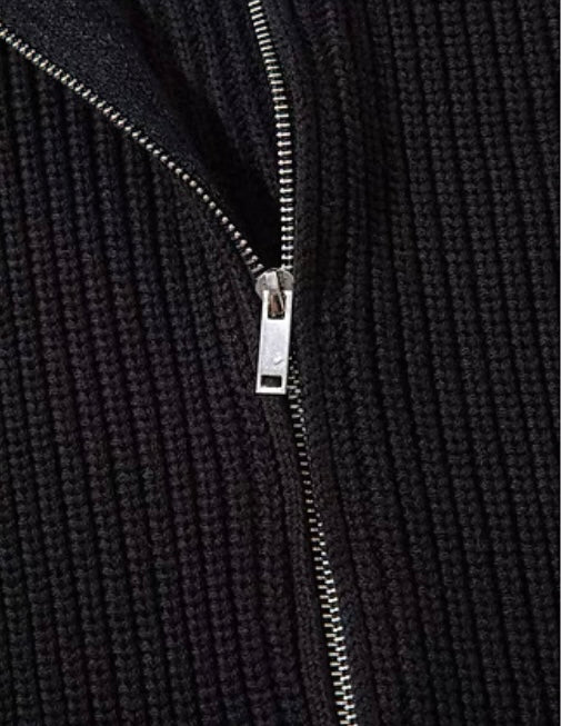 Strickjacke mit Rissen und Reißverschluss für Herren