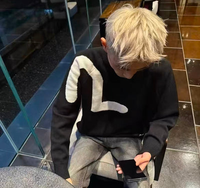 Stylisches Sweatshirt mit Monochromen Weiß Akzent für Herren