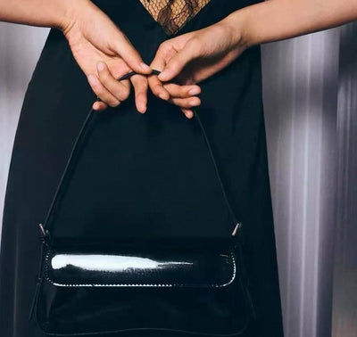 Stylische Lack-Leder Handtasche für Frauen