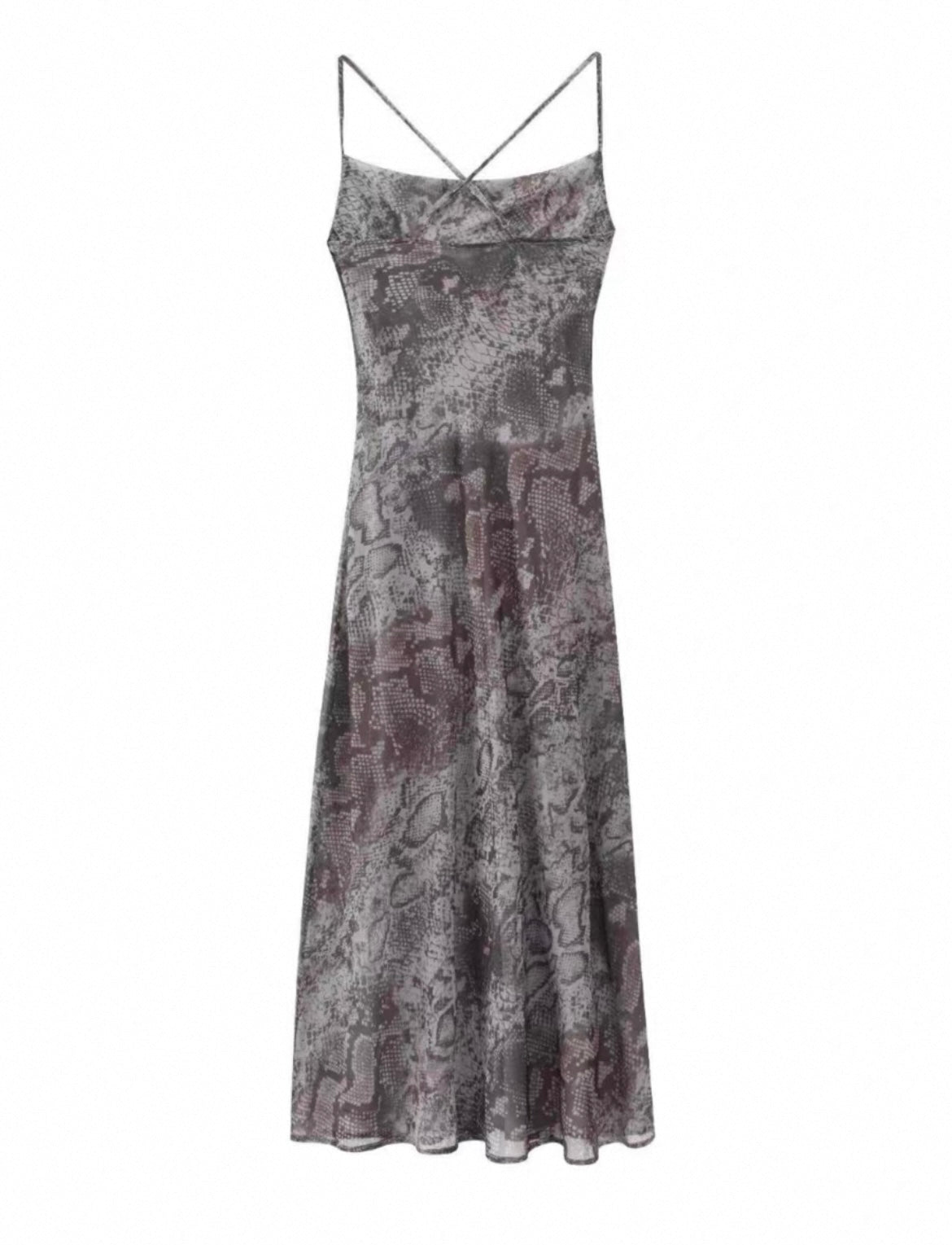 Dünnes Freizeitkleid mit Schlangen- Python Muster für Frauen