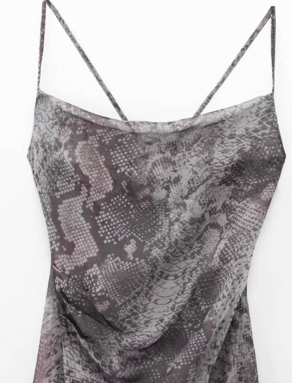 Dünnes Freizeitkleid mit Schlangen- Python Muster für Frauen