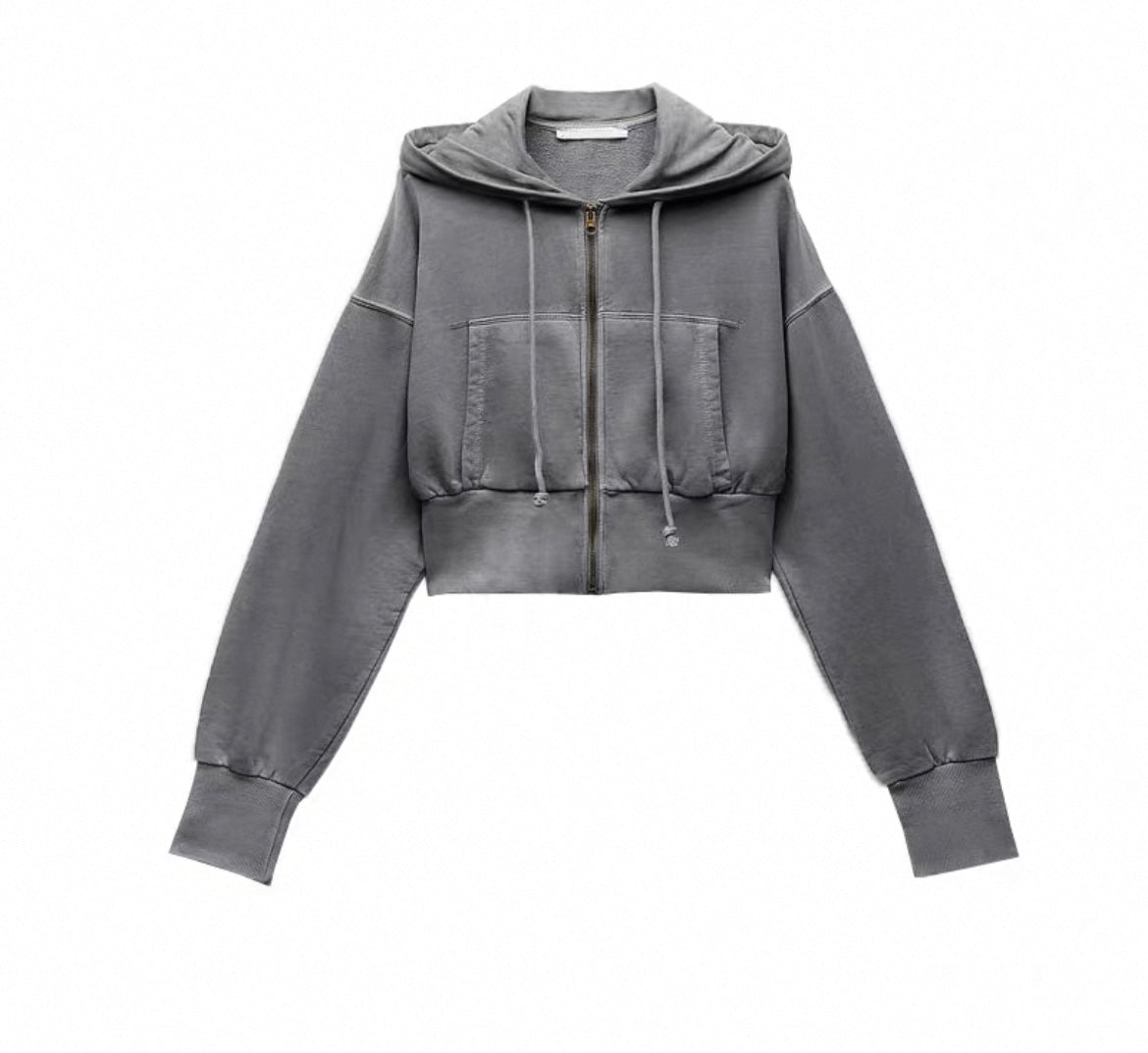 Stylischer Gecroppte Kapuzenjacke für Frauen