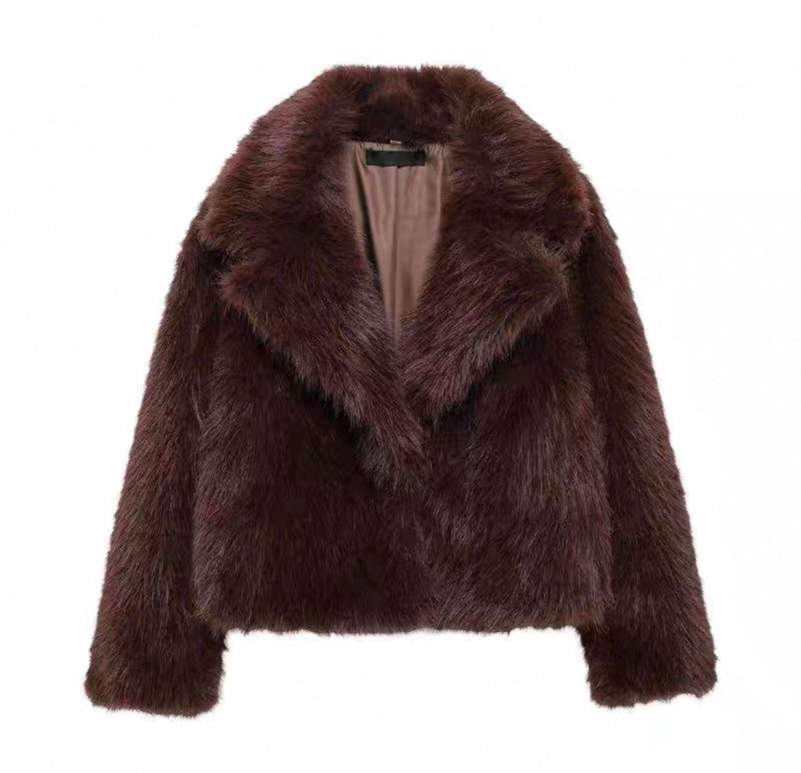 Virale kurze Pelz Jacke mit Fell Optik für Frauen