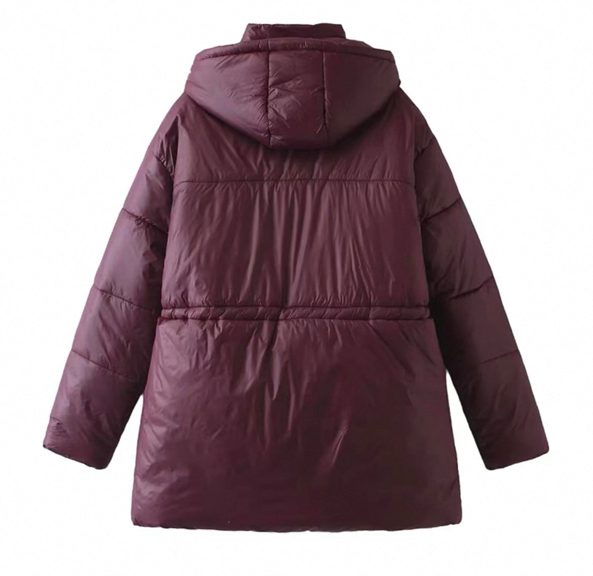 Lange Steppjacke mit Seitentaschen für Frauen