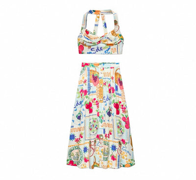 Sommerlicher Maxirock mit Früchte - Muster für Frauen