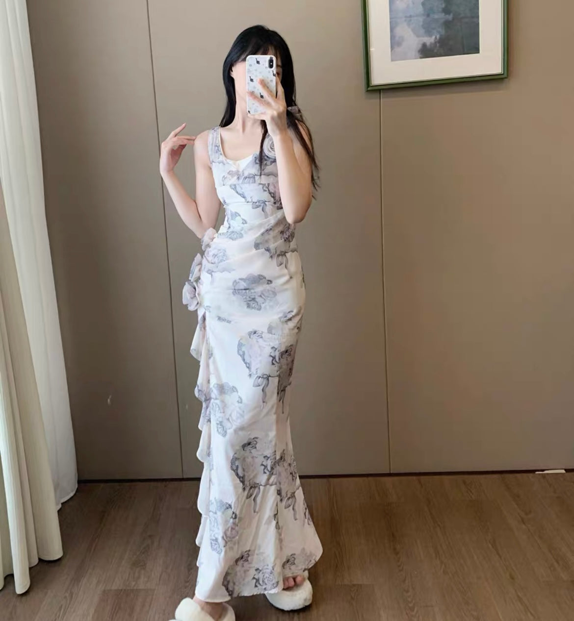 Abendkleid mit Blumenmuster für Frauen