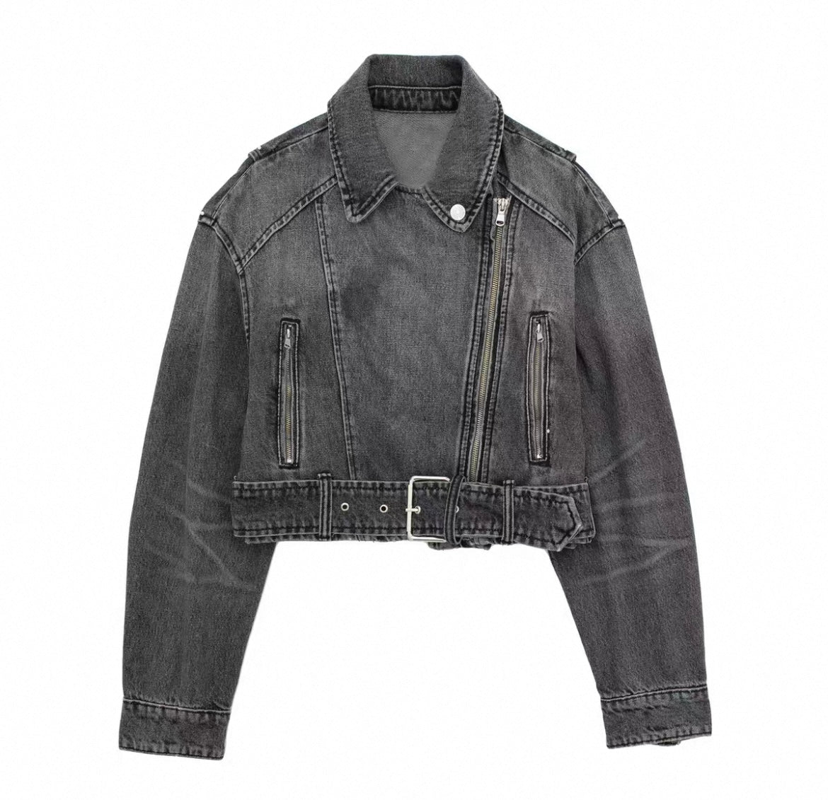 Stylische Jeans Jacke mit Reißverschluss für Frauen