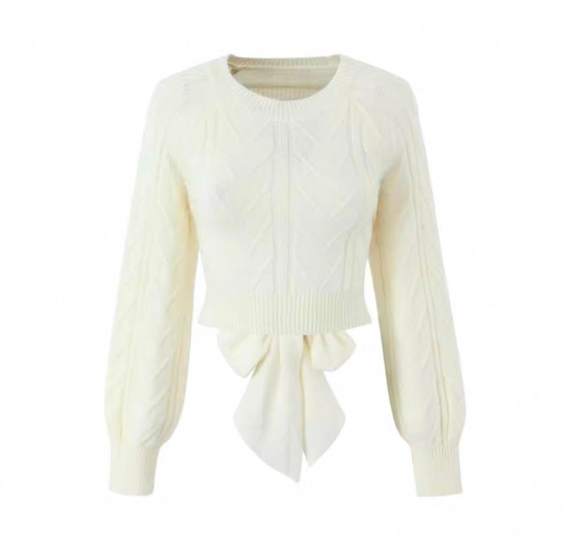 Bauchfreier Strickpullover mit Zopfmuster für Frauen