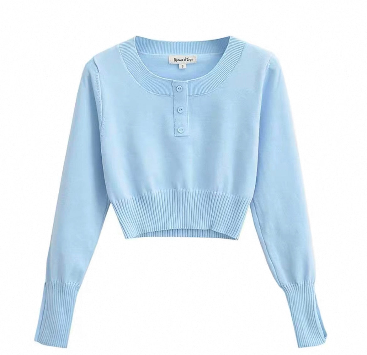 Bauchfreies Longsleeve mit Rundhalsschnitt für Frauen