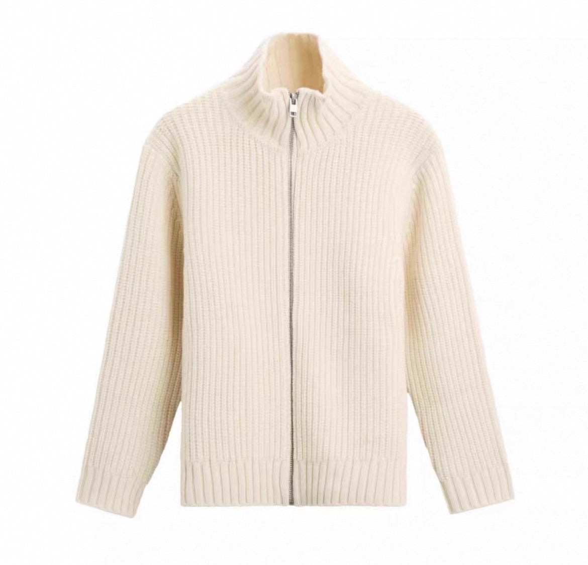 Strickjacke mit durchgehendem Reißverschluss und Stehkragen für Herren