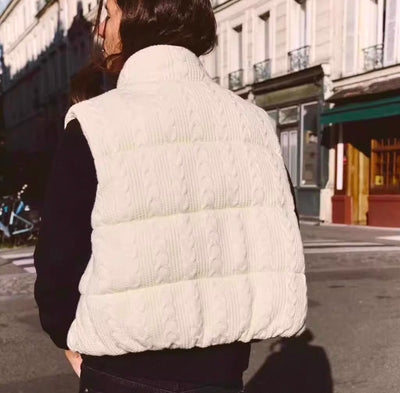 Stylische Weste mit Zopfmuster für Frauen