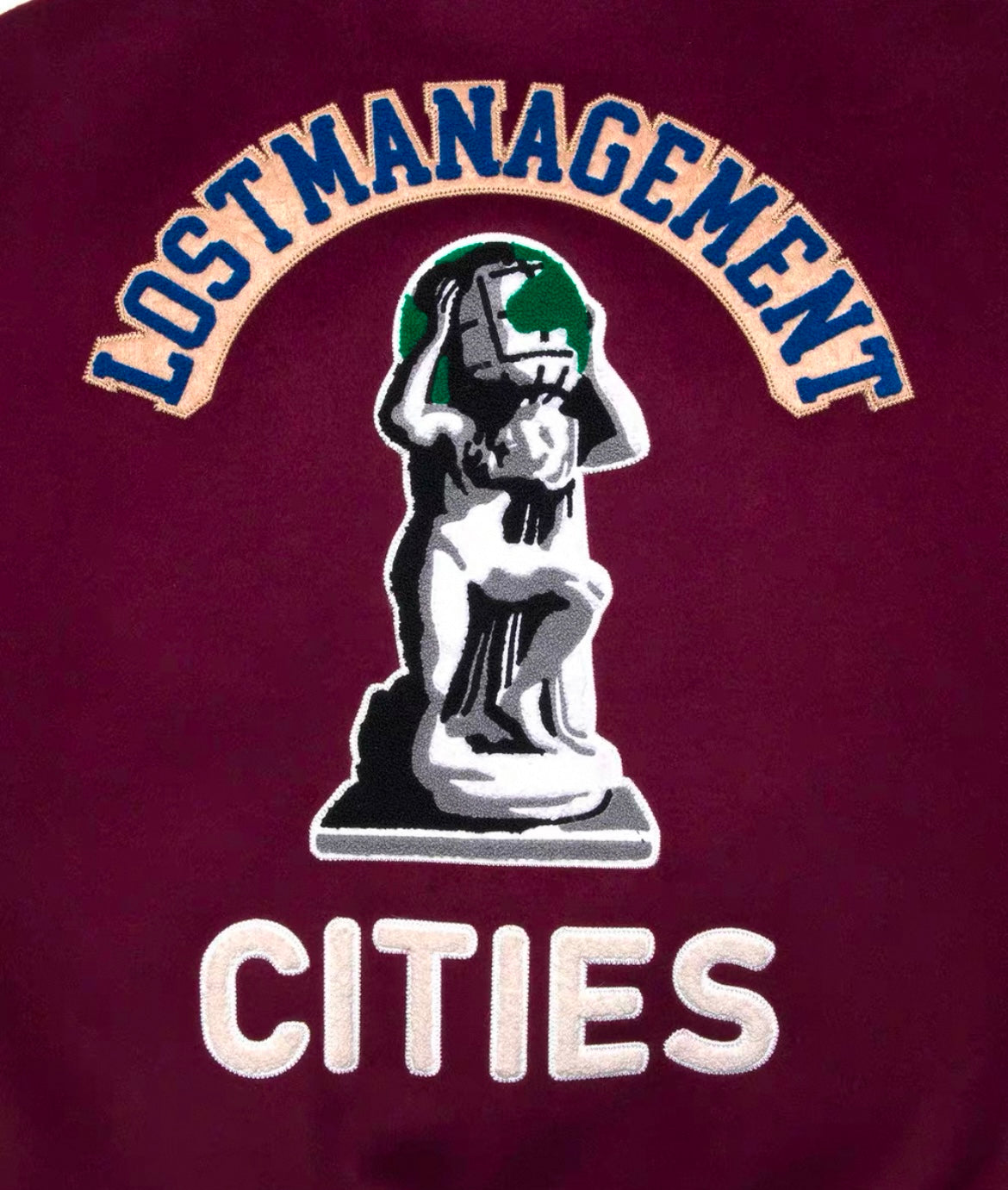 College Jacke mit Lederärmeln für Herren