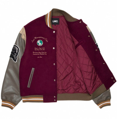 College Jacke mit Lederärmeln für Herren